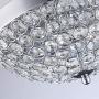 SOTTAE European 2 Lights Bowl Shape Flush Mount Chrome Finish Modern Crystal Chandelier Ceiling Light, Crystal Ceiling Light for Bedroom Living Room(15# Size Bead)