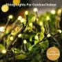 Solar String Lights Outdoor, 72ft 200 LED Christmas Fairy String Lights Solar and USB Powered, OxyLED 8 Modes Decorative String Lights for Home, Garden, Patio, Wedding, Party (Warm White)