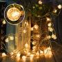 U/S Battery Powered Globe Fairy String Lights, 34Ft 50-LED Waterproof Crystal Globe String Lights, 8 Modes Indoor/Outdoor Lights Decoration for Home, Party, Patio, Window, Wall, Holidays (2 Pack)