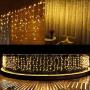 KEMOOIE 400 LED Outdoor Curtain Lights, 26FT Curtain String Lights with 8 Shining Modes for Indoor Ceremony Birthday Holiday Christmas Party Bedroom Balcony Roof Decoration(Warm White)