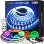 LED Strip Lights 16.4ft x 2 Rolls 5050 RGB 32.8ft Color Changing Lights Flexible Tape 300 LEDs Light Strips Kit with IR Remote Controller Power Kit for Home Bedroom Kitchen DIY Decoration