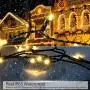 [Remote and Timer] 33FT 100 LED Christmas Lights Battery Operated, Outdoor Christmas Tree String Fairy Lights Green Wire with 8 Modes IP65 Waterproof for Garden, Party, Wedding Decoration (Warm White)