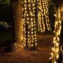 50 Warm White LED StretchNet Pro Expandable Christmas Net Lights for Medium Trees, LED Tree Wrap Lights, 20'' x 45'' Stretchable Net - Brown Wire Trunk Wrap Lights