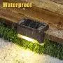 GIGALUMI 12 Pcs Solar Deck Lights, Bronze Finished Waterproof Led Solar Lamp for Outdoor Pathway, Yard, Patio, Stairs, Step and Fences. (Warm White)