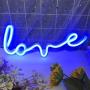 iceagle Love Neon Signs for Wall Decor,USB or Battery Decor Light,Neon Light for Bedroom,LED Neon Decorative Lights for Christmas,Party,Girls Living Room(Blue)