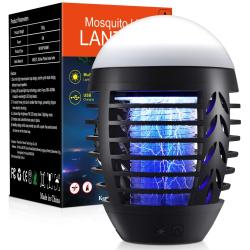 Bug Zapper Powerful Insect Killer Electric Mosquito Zappers Killer - Insect Fly Trap with Camping Lamp for Outdoor and Indoor