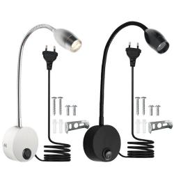 led hose spotlight bedside 220V reading lamp hose wall lamp 3W hose lamp snake reading lamp gooseneck lamp - Alibaba
