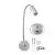 Touch dimming [L  ] Silver gooseneck lamp
