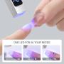 GAOY Cordless UV Light for Gel Nails, Handheld Nail Lamp, Portable Cordless Rechargeable Fast Curing, Matte Silver
