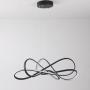 Dimmable with RC Luminaire DIY Pendant Lights Adjustable Suspension Chandelier LED Fixtures for Dining Living Room Kitchen Bedroom Bar (Black, Dia25.6-30x7.9 Inch)