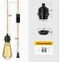 Plug in Pendant Light Cord, Farmhouse Hanging Lights with Plug in Cord, 15FT Hemp Rope Plugin Hanging Light Cord Kit with On/Off Switch, E26 E27 Light SocketCord for HangingLight Plug in Pendant Light Cord, Farmhouse Hanging Lights with Plug in Cord, 15FT Hemp Rope Plugin Hanging Light Cord Kit with On/Off Switch, E26 E27 Light SocketCord for HangingLight