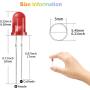 DiCUNO 450pcs (5 Colors x 90pcs) 5mm LED Light Emitting Diode Round Assorted Color White/Red/Yellow/Green/Blue Kit Box
