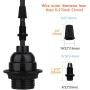 8 Pack E26 E27 Light Sockets, Black Medium Screw Base with Shade Ring, Retro Period Style Edison Lamp Holder, Replacement DIY Making Light Bulb Socket Cover Pendant Lamp Holder Keyless Lamp