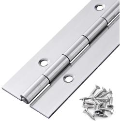 Heavy Duty Piano Hinge 48 Inch x 1.5 Inch thickness 0.06 inch Stainless Steel Continuous & Piano Hinges with Holes, 1.5 inch open width, Screw included