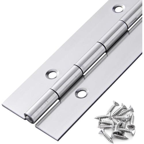 Heavy Duty Piano Hinge 48 Inch x 1.5 Inch thickness 0.06 inch Stainless Steel Continuous & Piano Hinges with Holes, 1.5 inch open width, Screw included