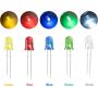 DiCUNO 450pcs (5 Colors x 90pcs) 5mm LED Light Emitting Diode Round Assorted Color White/Red/Yellow/Green/Blue Kit Box