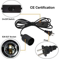 Plug in Hanging Light Kit, Retro Hanging Lights with Plug in Cord, E26 E27 Industrial Pendant Light Fixture, 9.8 FT Cord with On/Off Switch Hanging Lamp for Living Room Bedroom 2 Pack (Black)