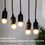 Plug in Hanging Light Kit, Retro Hanging Lights with Plug in Cord, E26 E27 Industrial Pendant Light Fixture, 9.8 FT Cord with On/Off Switch Hanging Lamp for Living Room Bedroom 2 Pack (Black)