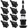 8 Pack E26 E27 Light Sockets, Black Medium Screw Base with Shade Ring, Retro Period Style Edison Lamp Holder, Replacement DIY Making Light Bulb Socket Cover Pendant Lamp Holder Keyless Lamp