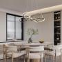 Dimmable with RC Luminaire DIY Pendant Lights Adjustable Suspension Chandelier LED Fixtures for Dining Living Room Kitchen Bedroom Bar (Black, Dia25.6-30x7.9 Inch)