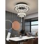 Flashing God Dia 16" Crystal Small Chandelier Crystal Black Ceiling Light Fixtures LED Flush Mount Ceiling Light for Living Room Bedrooms Dining Room Dimmable 2700k 4500k 6000k