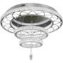 Flashing God Dia 32" Modern Crystal Chandelier Crystal Silver Ceiling Light Fixtures LED Flush Mount Ceiling Light for Living Room Bedrooms Dining Room Dimmable 2700k 4500k 6000k