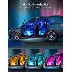 Govee Car LED Lights, Smart Car Interior Lights with App Control, RGB Lights with DIY Mode and Music Mode, 2 Lines Design LED Lights for Cars with Car Charger, 12V