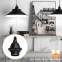 8 Pack E26 E27 Light Sockets, Black Medium Screw Base with Shade Ring, Retro Period Style Edison Lamp Holder, Replacement DIY Making Light Bulb Socket Cover Pendant Lamp Holder Keyless Lamp