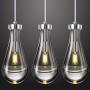 Raindrop Pendant Lights Kitchen Island Set of 3 Teardrop Chrome Hanging Light Fixtures Clear Solid Glass Pendant Light Modern Chandeliers for Dining Room Porch Corridor Living Room
