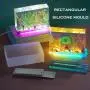 Resin Silicone Molds, Rectangle Light Resin Molds with Lighted Silicone Resin Molds Base Stand and USB Powered Light for DIY Epoxy Resin Casting Craft Home Decorations