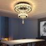Flashing God Dia 16" Crystal Small Chandelier Crystal Black Ceiling Light Fixtures LED Flush Mount Ceiling Light for Living Room Bedrooms Dining Room Dimmable 2700k 4500k 6000k