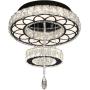 Flashing God Dia 16" Crystal Small Chandelier Crystal Black Ceiling Light Fixtures LED Flush Mount Ceiling Light for Living Room Bedrooms Dining Room Dimmable 2700k 4500k 6000k