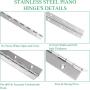 6PCS Piano Hinge 12 Inch Stainless Steel Piano Hinge with Holes, Heavy Duty Piano Hinge 0.04