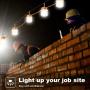 NS 100FT Construction String Lights 150W LED Industrial Grade 15000LM Super Bright for Construction Sites, Temporary Work, Renovation, Jobsite,and All Outdoor Lighting, with 10 Bulbs and Climbing Hook