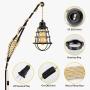 Plug in Pendant Light Cord, Farmhouse Hanging Lights with Plug in Cord, 15FT Hemp Rope Plugin Hanging Light Cord Kit with On/Off Switch, E26 E27 Light SocketCord for HangingLight