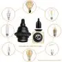 8 Pack E26 E27 Light Sockets, Black Medium Screw Base with Shade Ring, Retro Period Style Edison Lamp Holder, Replacement DIY Making Light Bulb Socket Cover Pendant Lamp Holder Keyless Lamp 8 Pack E26 E27 Light Sockets, Black Medium Screw Base with Shade Ring, Retro Period Style Edison Lamp Holder, Replacement DIY Making Light Bulb Socket Cover Pendant Lamp Holder Keyless Lamp