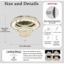 Flashing God Dia 32" Modern Crystal Chandelier Crystal Silver Ceiling Light Fixtures LED Flush Mount Ceiling Light for Living Room Bedrooms Dining Room Dimmable 2700k 4500k 6000k