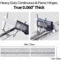 Heavy Duty Piano Hinge 48 Inch x 1.5 Inch thickness 0.06 inch Stainless Steel Continuous & Piano Hinges with Holes, 1.5 inch open width, Screw included