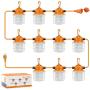 NS 100FT Construction String Lights 150W LED Industrial Grade 15000LM Super Bright for Construction Sites, Temporary Work, Renovation, Jobsite,and All Outdoor Lighting, with 10 Bulbs and Climbing Hook