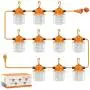 NS 100FT Construction String Lights 150W LED Industrial Grade 15000LM Super Bright for Construction Sites, Temporary Work, Renovation, Jobsite,and All Outdoor Lighting, with 10 Bulbs and Climbing Hook