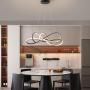 Dimmable with RC Luminaire DIY Pendant Lights Adjustable Suspension Chandelier LED Fixtures for Dining Living Room Kitchen Bedroom Bar (Black, Dia25.6-30x7.9 Inch)