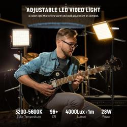 Neewer 2 Packs Dimmable Bi-Color 480 LED Video Light and Stand Lighting Kit Includes: 3200~5600K CRI 96+ LED Panel with U Bracket, 75 inches Light Stand for YouTube Studio Photography, Video Shooting