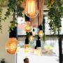 Plug in Hanging Light Kit, Retro Hanging Lights with Plug in Cord, E26 E27 Industrial Pendant Light Fixture, 9.8 FT Cord with On/Off Switch Hanging Lamp for Living Room Bedroom 2 Pack (Black)