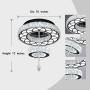 Flashing God Dia 16" Crystal Small Chandelier Crystal Black Ceiling Light Fixtures LED Flush Mount Ceiling Light for Living Room Bedrooms Dining Room Dimmable 2700k 4500k 6000k