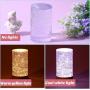 Honoson 3 Pieces Cylinder Light Resin Silicone Mold Set, Include Resin Mold and USB Powered Wooden Lighted Base Stand for DIY Table Candle Desktop Lamp Ornaments(2.5 x 4 Inches)