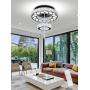 Flashing God Dia 16" Crystal Small Chandelier Crystal Black Ceiling Light Fixtures LED Flush Mount Ceiling Light for Living Room Bedrooms Dining Room Dimmable 2700k 4500k 6000k