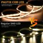 PAUTIX COB LED Strip Light 5V USB 6.56ft/2m 640LEDs 1200lm Dimmable LED Strip Light 3000K Warm White CRI90+ USB TV Backlight,Flexible Under Cabinet Tape Light for Bedroom,Kitchen,Home DIY Lighting