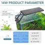 hygger Clip On 24/7 Lighting Aquarium LED Light, 14W Sunrise-Daylight-Moonlight and DIY Mode, Adjustable Timer / Brightness Fish Tank Light with 7 Colors for Planted Tank
