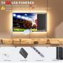 PAUTIX COB LED Strip Light 5V USB 6.56ft/2m 640LEDs 1200lm Dimmable LED Strip Light 3000K Warm White CRI90+ USB TV Backlight,Flexible Under Cabinet Tape Light for Bedroom,Kitchen,Home DIY Lighting