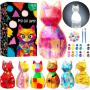 Goodyking Paint Your Own Cat Lamp Kit, DIY Cat Crafts Night Light, Painting Kit Arts & Crafts for Kids Ages 8-12, Art Supplies Birthday Easter Party Holiday Gift for Teens Girls Boys Age 3 4 5 6 7 8+